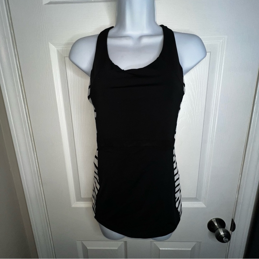 Athleta Women’s Small Stripe Ace Racer Tank Top Black White S Style 627030 Yoga - Picture 11 of 16
